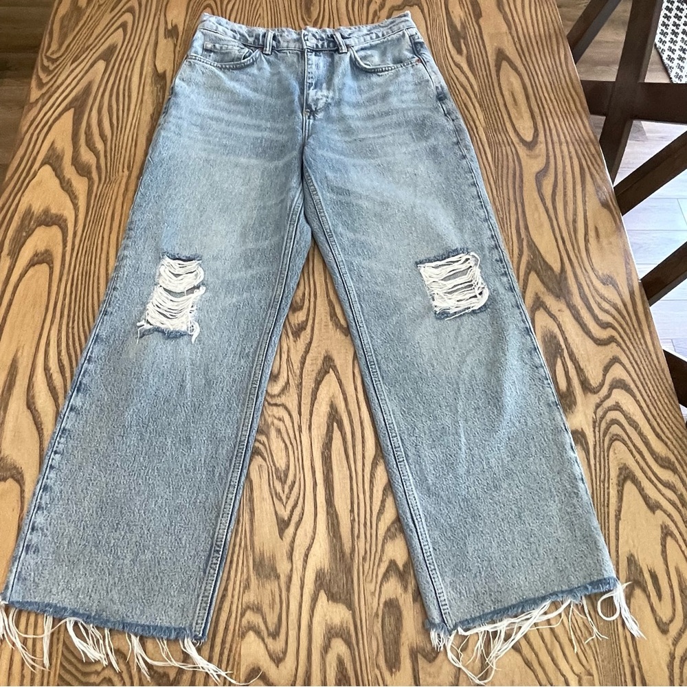 ALL SAINTS April Straight Boyfriend Distressed Raw Hem Women’s Size 25
